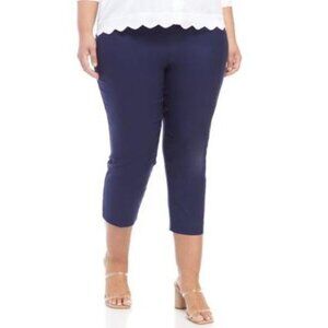 New Directions Hudson Navy Plus Size Pull on Cropped Pants NEW 16W
